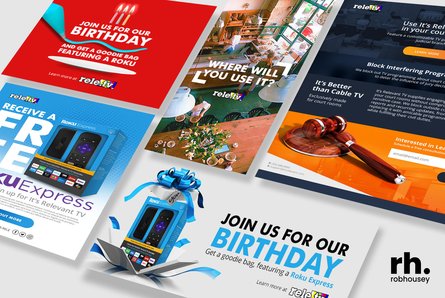 It's Relevant TV Social Media/Email Marketing Design Compilation Layout
